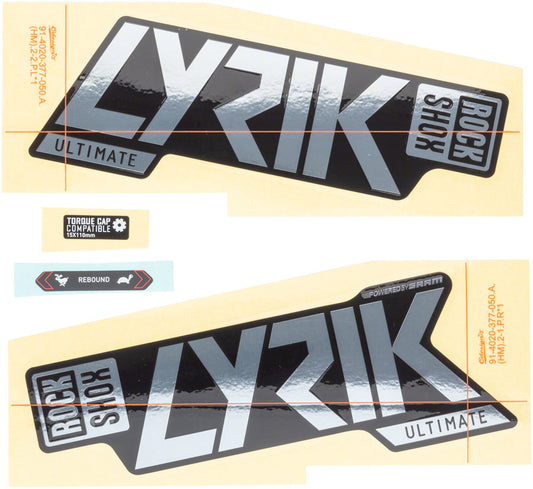 RockShox Fork Decal Kit - Lyrik Ultimate 27/29" Polar Foil for Gloss Black