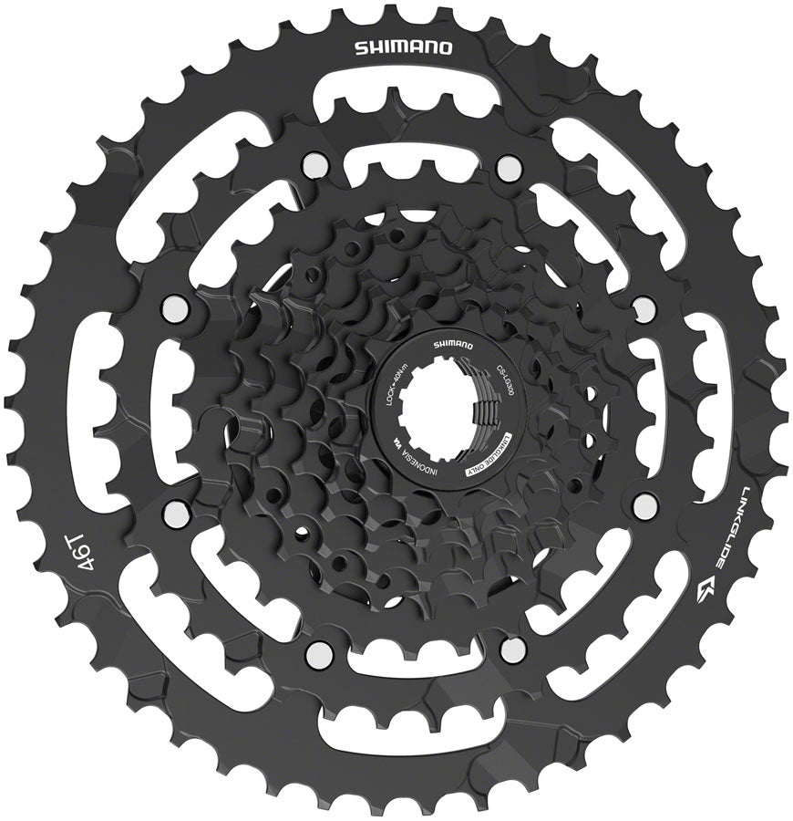 Shimano CUES  CS-LG300-9 Cassette - 9-Speed 11-46t LINKGLIDE Black