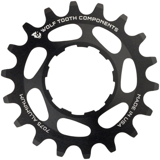 Wolf Tooth Single Speed Aluminum Cog - 20t Compatible 3/32" Chains BLK