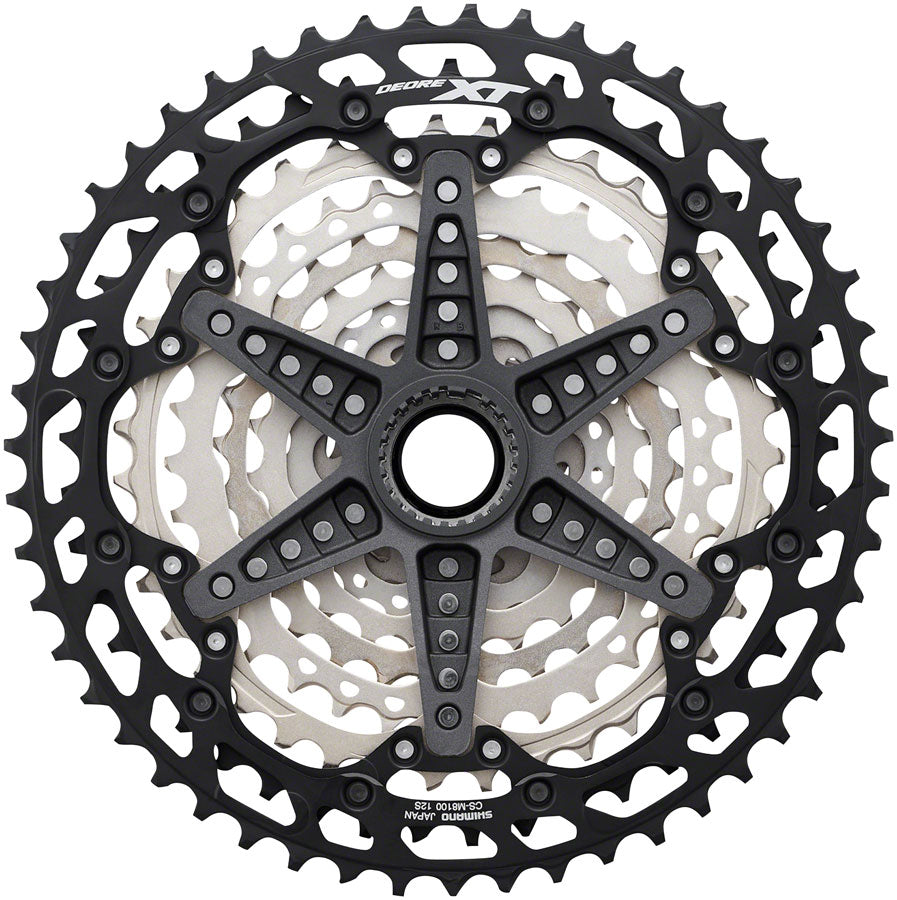 Shimano XT CS-M8100 Cassette - 12-Speed 10-45t Silver/Black Micro Spline