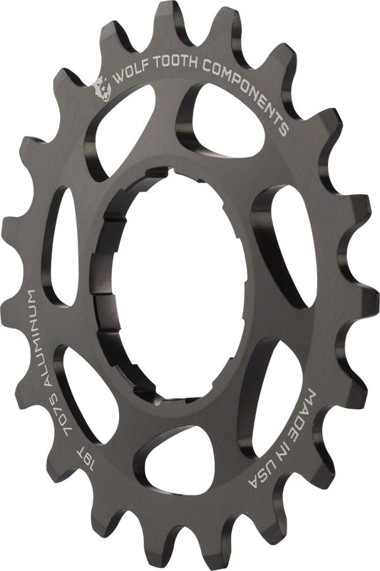 Wolf Tooth Single Speed Aluminum Cog - 19t Compatible 3/32" Chains BLK