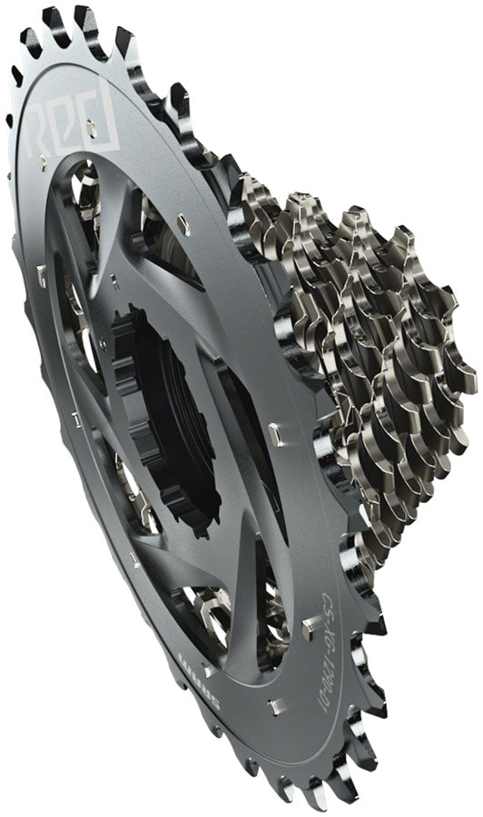 SRAM RED AXS XG-1290 Cassette - 12 Speed 10-28t Silver For XDR Driver Body D1