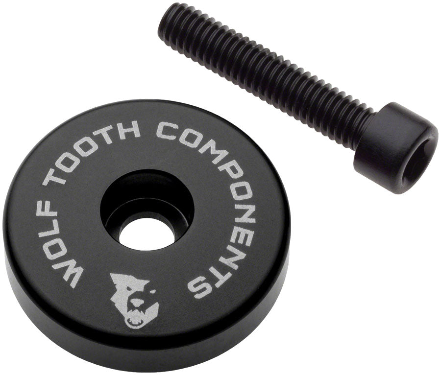 Wolf Tooth Ultralight Stem Cap with Integrated 5mm Spacer - Black