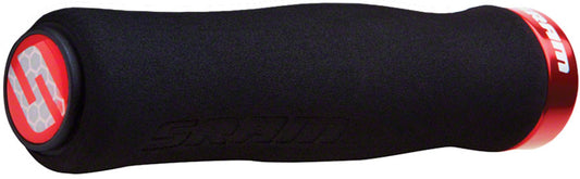 SRAM Foam Contour Grips - Black/Red Lock-On