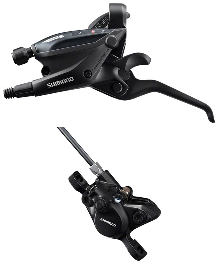 Shimano ST-EF505 EZ Fire Plus Shift/Brake Lever BR-MT200 Disc Brake Caliper - Left/Front 3x Shift 2-Piston BLK