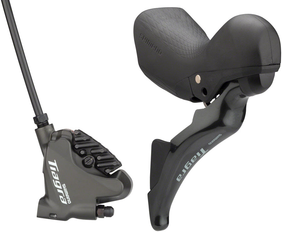 Shimano Tiagra ST-4725/BR-4770 Mechanical Shift/Hydraulic Brake Lever Caliper - Rear Flat Mount Finned Resin Pads BLK