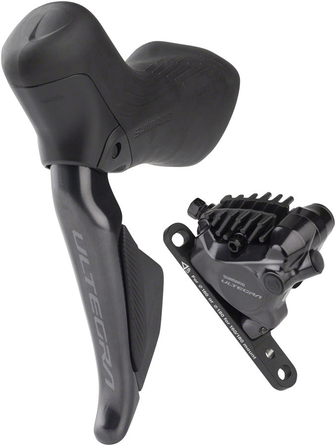 Shimano Ultegra ST-R8170A Di2 Shift/Brake Lever BR-R8170 Hydraulic Disc Brake Caliper - Left/Front 2x Flat Mount BLK