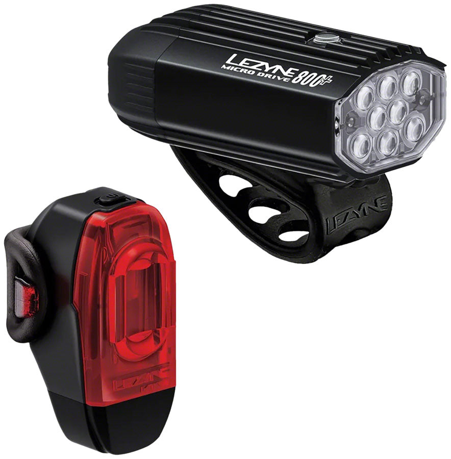 Lezyne Micro Drive 800+/KTV Drive+ Headlight/Taillight Set -  Black