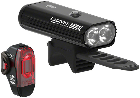 Lezyne Connect Smart 1000XL/KTV Pro Smart Headlight/Taillight Set - Black