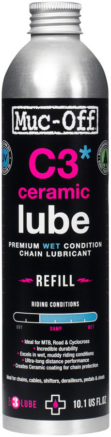 Muc-Off C3 Wet Ceramic Bike Chain Lube - 300ml Aluminum Refill Bottle