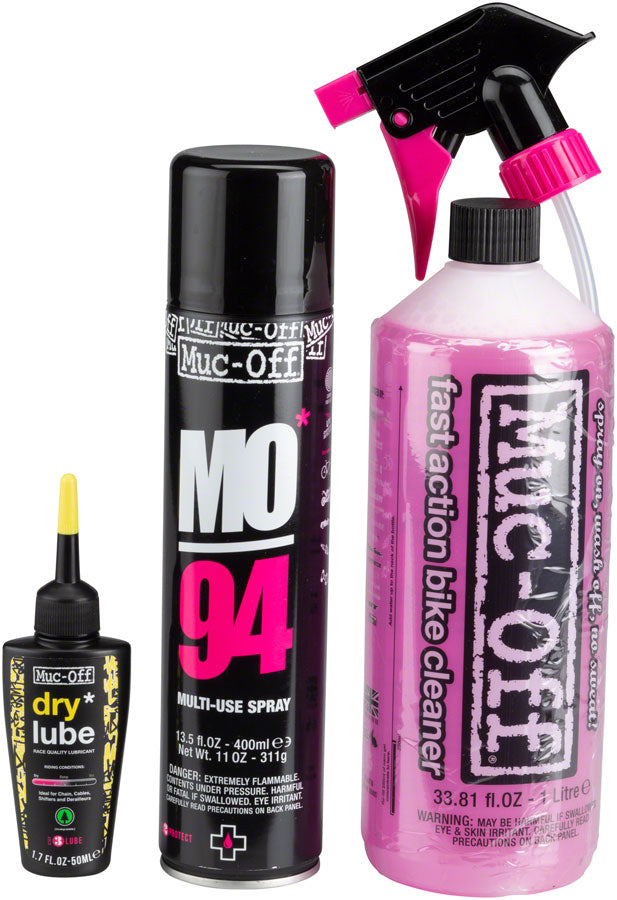 Muc-Off Bike Care Kit: Wash Protect and Lube with Dry Conditions Chain Oil