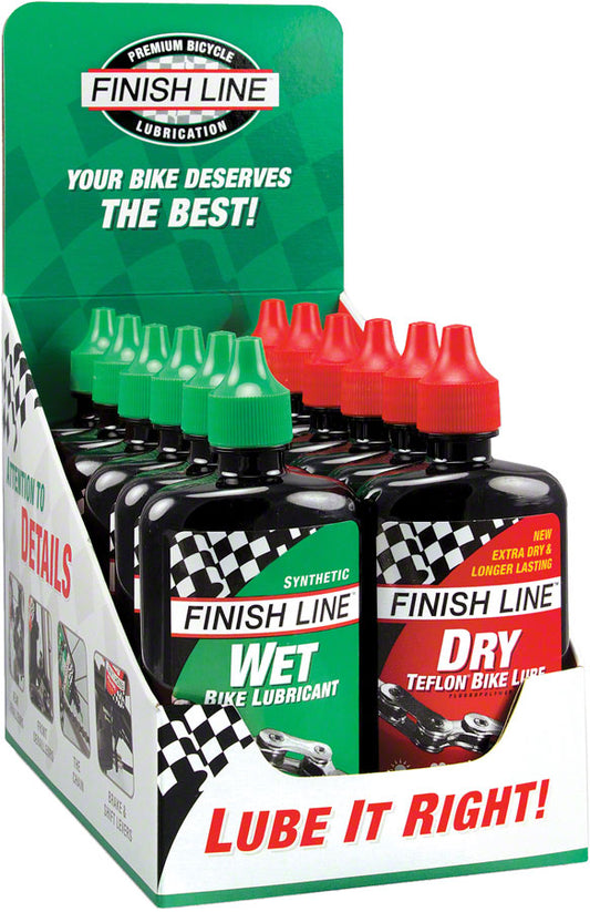 Finish Line Wet and Dry Bike Chain Lube - 4oz Drip Box of 12