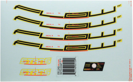 Stans Flow CB7 Rim Decal - 29" Yellow Set