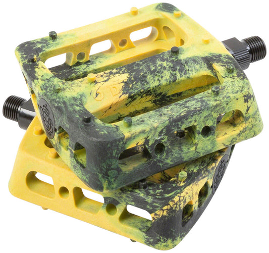 Odyssey Twisted Pro PC Pedals - Platform Composite/Plastic 9/16" Mustard/BLK Swirl