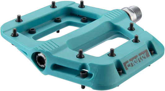 RaceFace Chester Pedals - Platform Composite 9/16"Turquoise Replaceable Pins