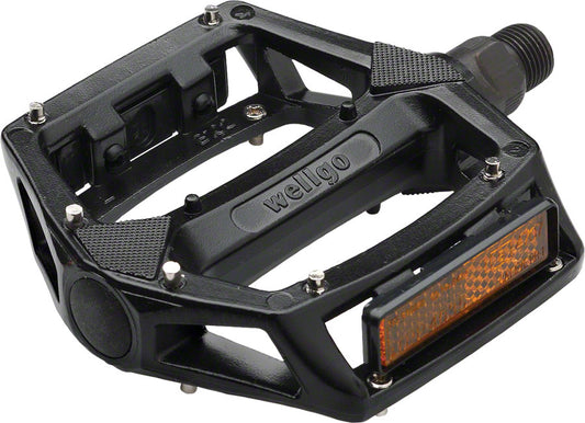 Wellgo B102 Pedals - Platform Aluminum 9/16" Black