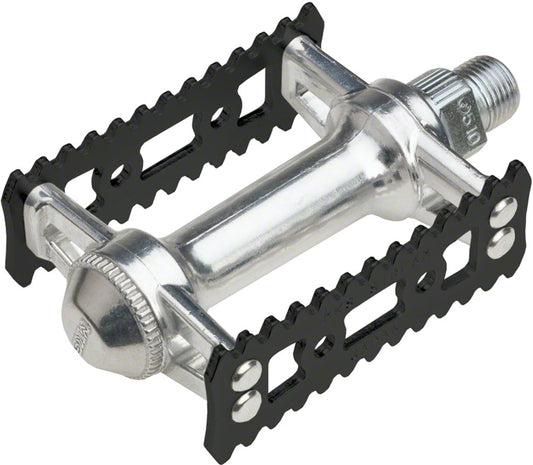 MKS Sylvan Stream Pedals - Platform Aluminum 9/16" Silver/Black