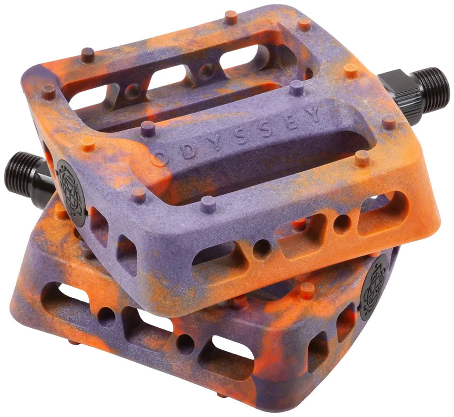 Odyssey Twisted Pro PC Pedals - Platform Composite/Plastic 9/16" Purple/Orange Swirl