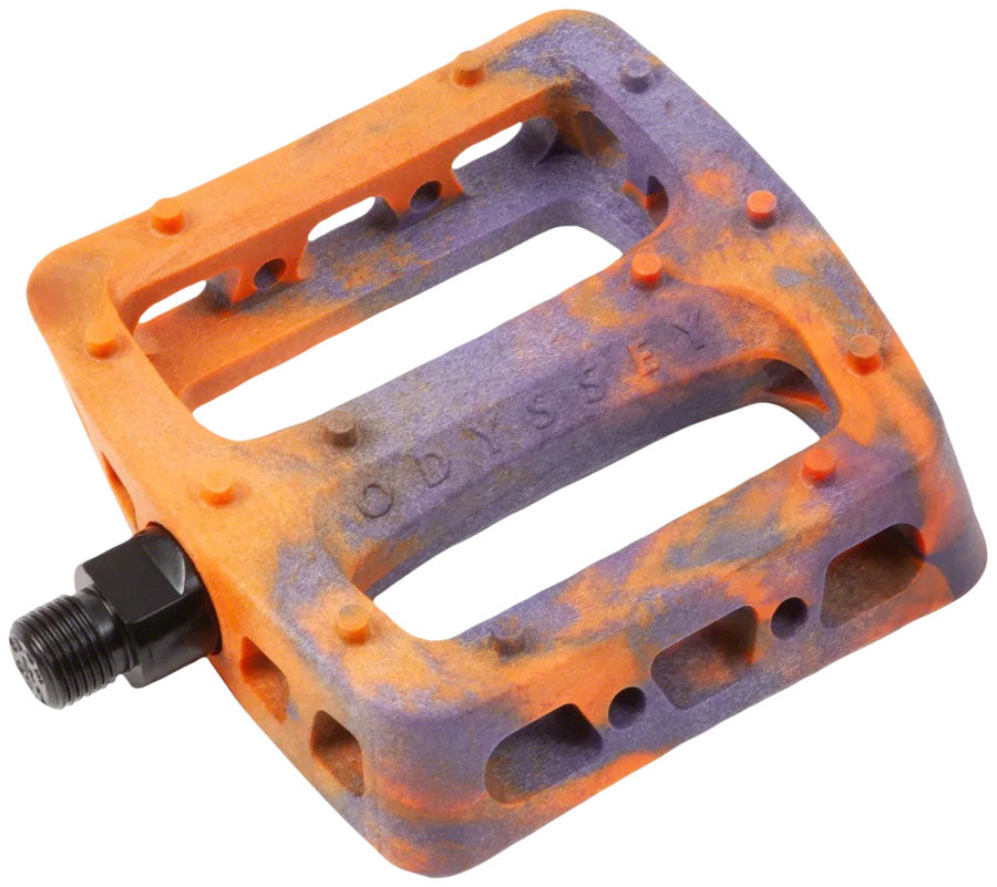 Odyssey Twisted Pro PC Pedals - Platform Composite/Plastic 9/16" Purple/Orange Swirl