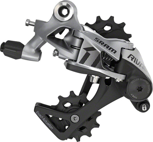 SRAM Rival 1 Rear Derailleur - 11 Speed Medium Cage Black/Silver