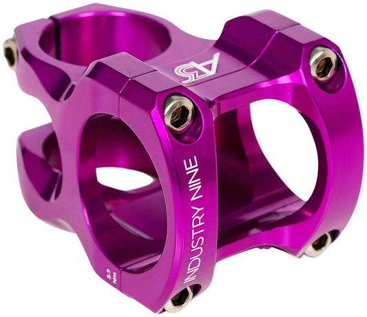 Industry Nine A318 Stem - 50mm 31.8mm Clamp +/-4.4 1 1/8" Aluminum Purple