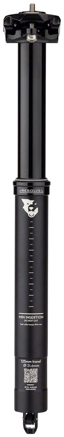 Wolf Tooth Resolve Dropper Seatpost - 31.6 125mm Travel Black Rev 1