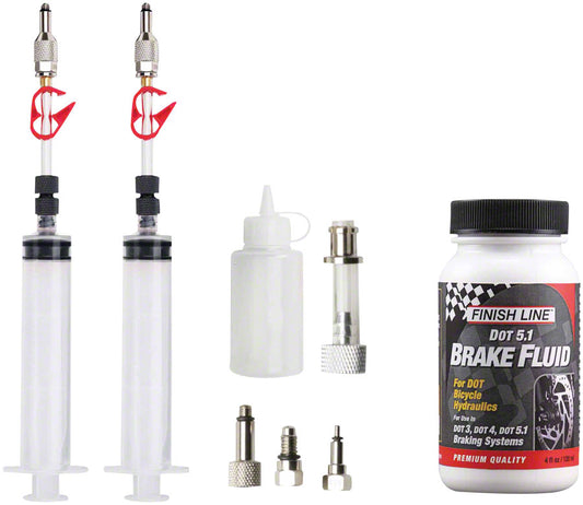 Jagwire Pro DOT Bleed Kit Finish Line DOT 5.1 Fluid - For Avid Hayes Formula Hope Disc Brakes