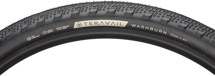 Teravail Washburn Tire - 700 x 47 Tubeless Folding Black Durable