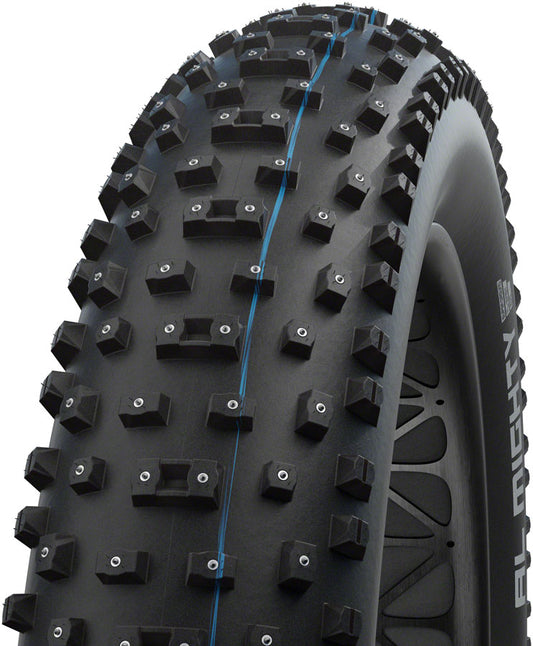 Schwalbe Al Mighty Tire - 26 x 4.8" Tubeless Folding BLK Evolution Line Addix Speed Grip Super Ground E-25 Studded