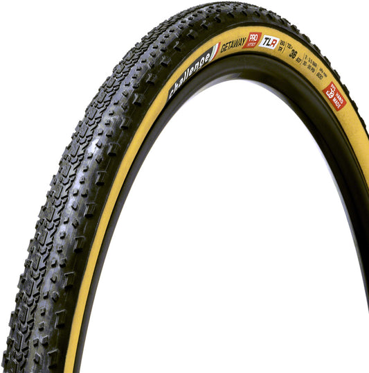 Challenge Getaway Pro Tire - 700 x 36 Tubeless Folding Black/Tan Handmade