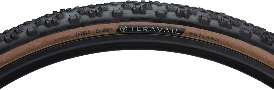 Teravail Rutland Tire - 700 x 42 Tubeless Folding Tan Light Supple Fast Compound