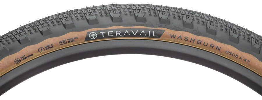 Teravail Washburn Tire - 650b x 47 Tubeless Folding Tan Light and Supple