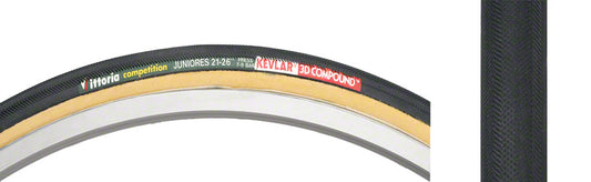 Vittoria Juniores Tire - 650c x 21 Tubular Folding Black/Tan