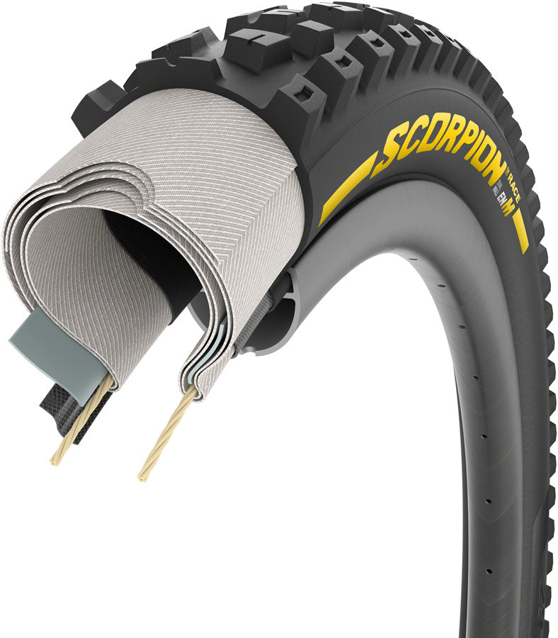 Pirelli Scorpion Race Enduro M Tire - 29 x 2.5 Tubeless Folding YLW Label DualWALL SmartEVO DH