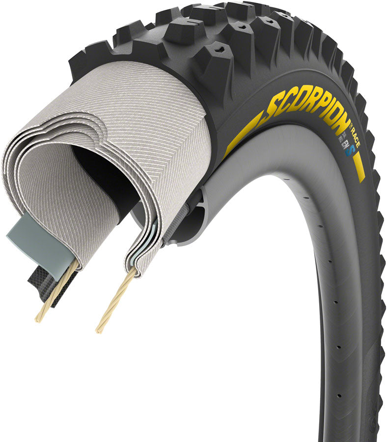 Pirelli Scorpion Race Enduro S Tire - 29 x 2.5 Tubeless Folding YLW Label DualWALL SmartEVO DH