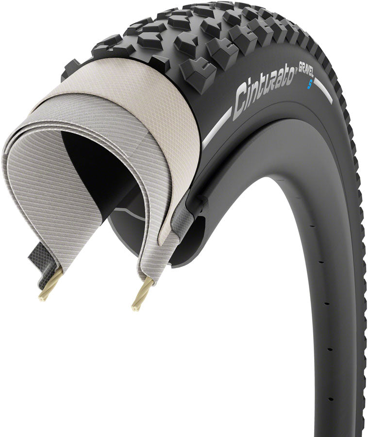 Pirelli Cinturato Gravel S Tire - 700 x 40 Tubeless Folding Black