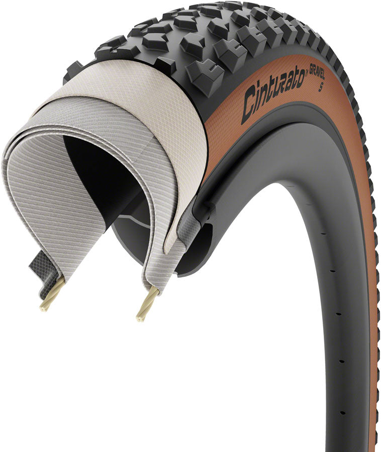 Pirelli Cinturato Gravel S Tire - 700 x 40 Tubeless Folding Classic Tan