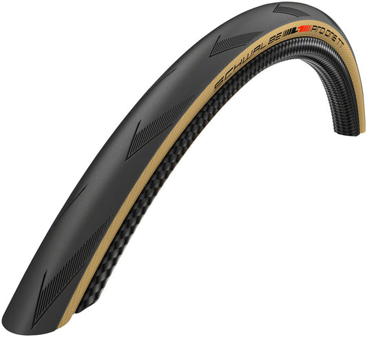 Schwalbe Pro One TT Tire - 700 x 25 Tubeless Folding BLK/Tan Evolution Line Addix Race