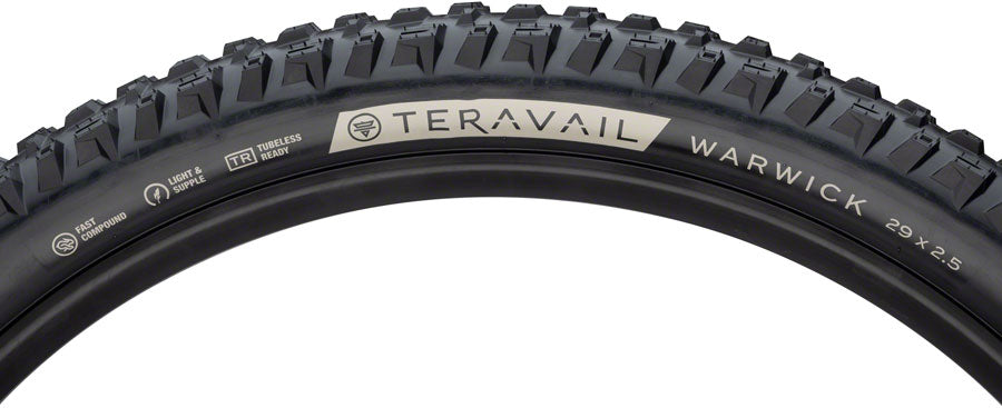 Teravail Warwick Tire - 29 x 2.5 Tubeless Folding BLK Light Supple Fast Compound