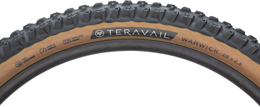 Teravail Warwick Tire - 29 x 2.5 Tubeless Folding Tan Light Supple Fast Compound