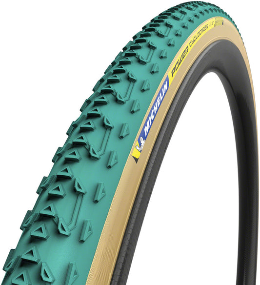 Michelin Power Cyclocross Jet Tire - 700 x 33 Tubular Folding Green/Tan