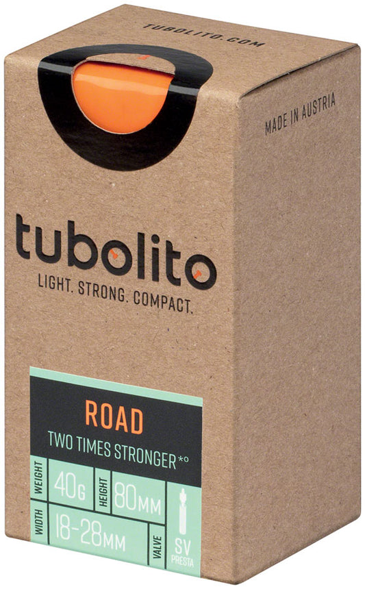 Tubolito Tubo Road Tube - 700 x 18-32mm 80mm Presta Valve Orange