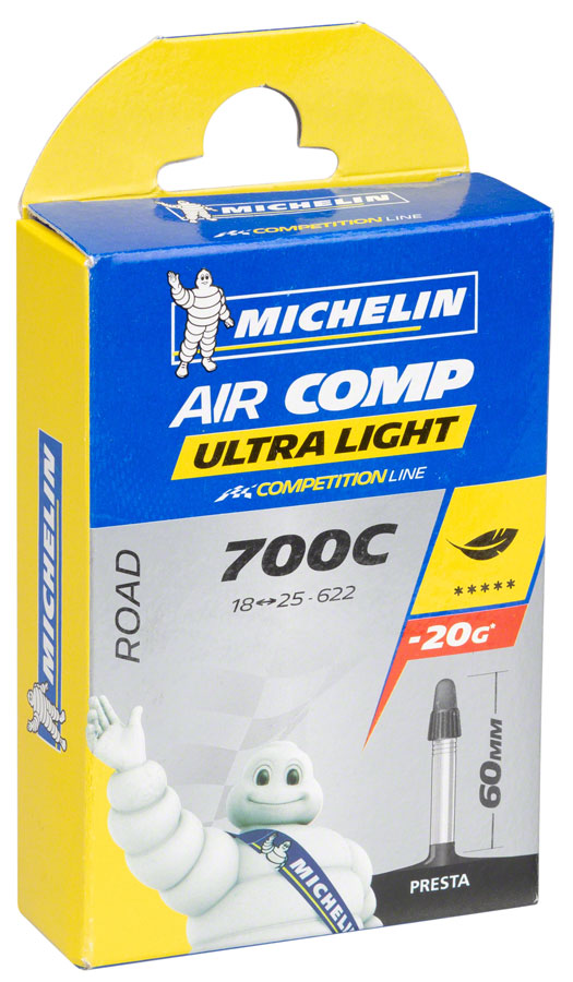 Michelin Aircomp Ultra Light Tube - 700 x 18 - 23mm 60mm Presta Valve