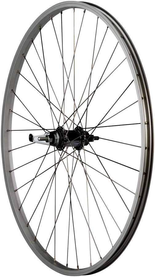 Quality Wheels Value Single Wall Series Coaster Brake Rear Wheel - 700c 3/8" x 124mm Coaster Brake 3 Prong Cog Silver