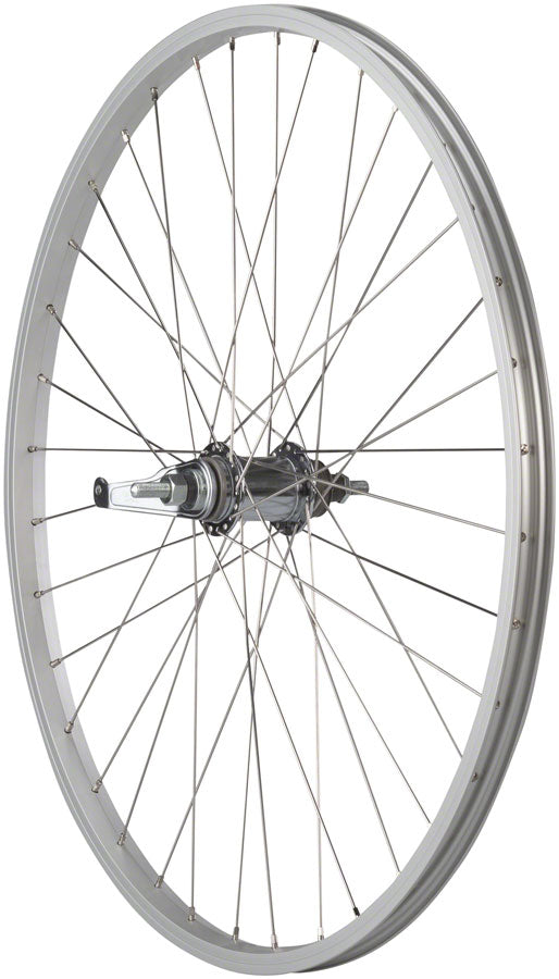 Quality Wheels Value Single Wall Series Coaster Brake Rear Wheel - 26" 3/8" x 124mm Coaster Brake 3 Prong Cog Silver