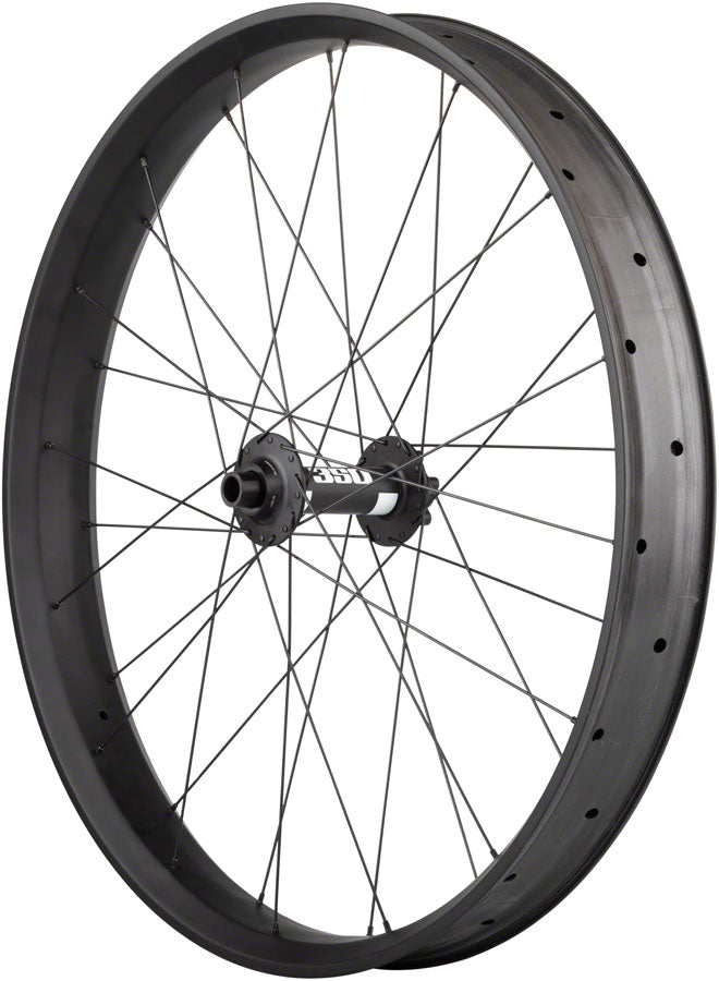 Quality Wheels Alex CF-1 Carbon DT Swiss 350 Disc Front Wheel - 26" Fat 15 x 150mm 6-Bolt BLK