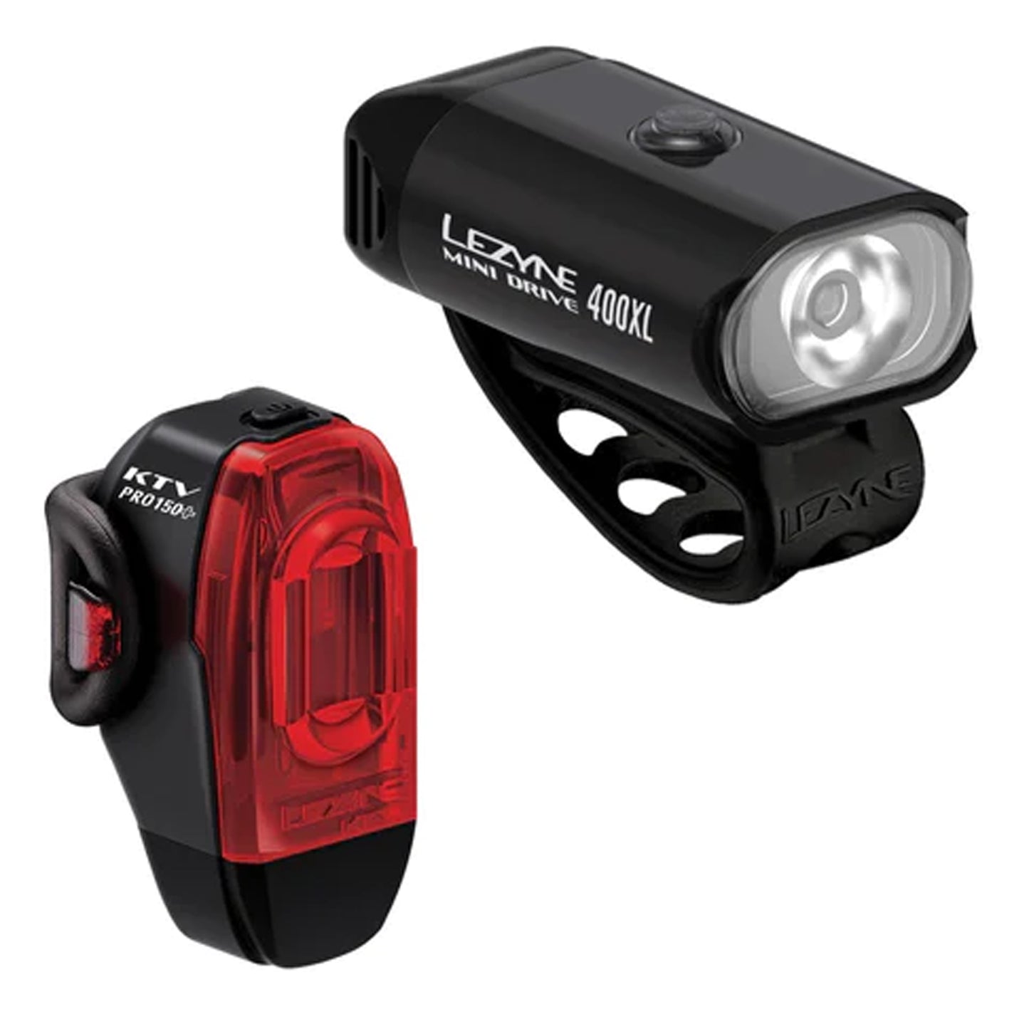 Lezyne Mini Drive 400XL/KTV Drive Pro+ Headlight/Taillight Set -  Black